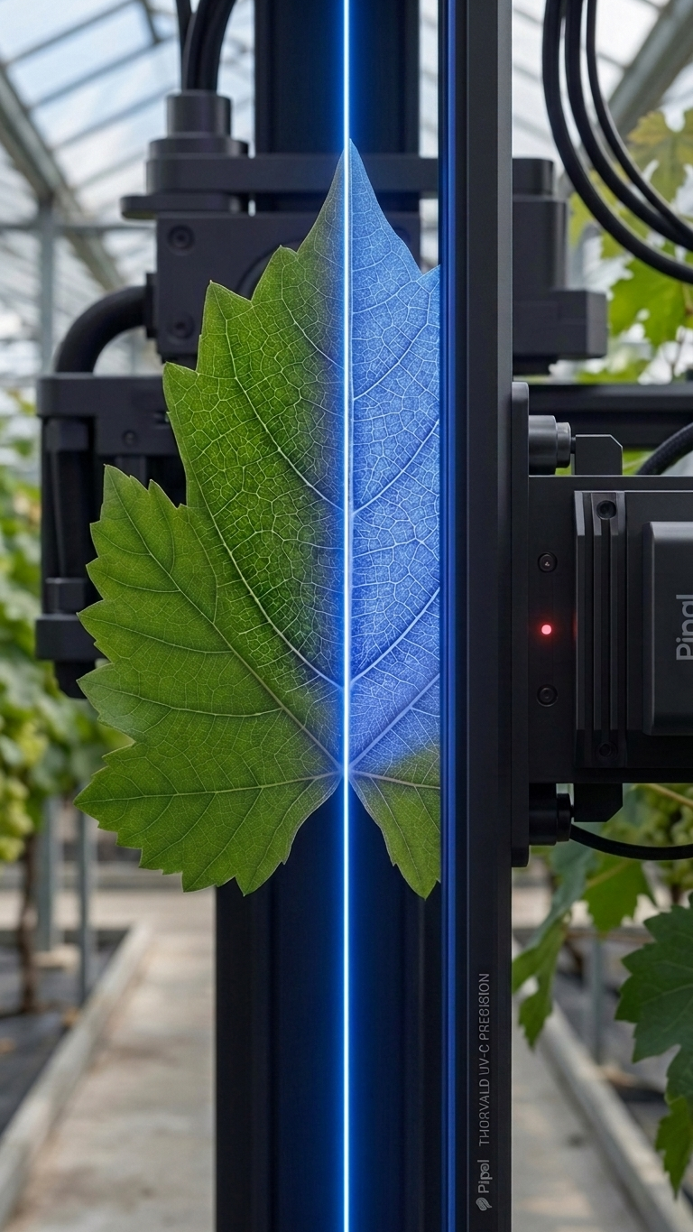 Leaf imaged by the vision system